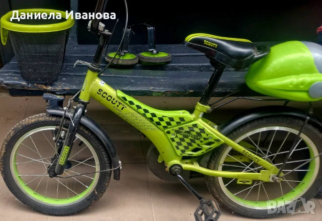 Scoutt-велосипед 16 инча с помощни гуми, снимка 4 - Детски велосипеди, триколки и коли - 50986236