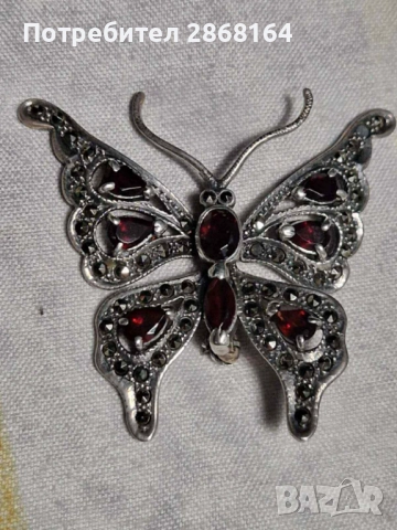 Две стари сребърни брошки, снимка 6 - Антикварни и старинни предмети - 48726495