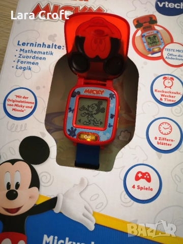 Mickey Mouse Vtech часовник с игри НА НЕМСКИ ЕЗИК, снимка 7 - Електрически играчки - 52316765