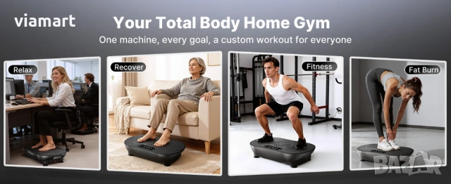 Вибро платформа MERACH V33 Black, Вибрираща платформа за отслабване, снимка 8 - Други спортове - 53464285