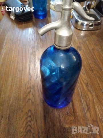 Кобалтово синя бутилка от газирана вода, снимка 2 - Антикварни и старинни предмети - 37005170