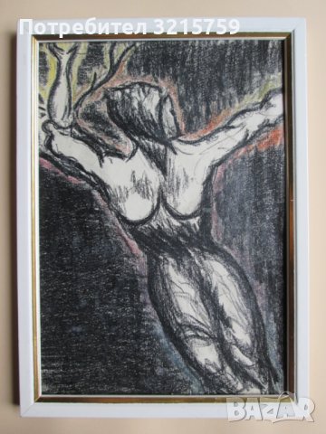 Стара картина-креда, 31х23см., снимка 1