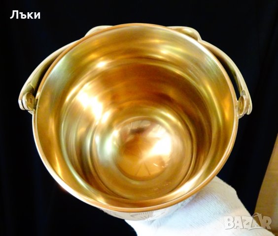 Британски бронзов съд за лед,ледарка,менче,маркиран. , снимка 5 - Антикварни и старинни предмети - 32966143