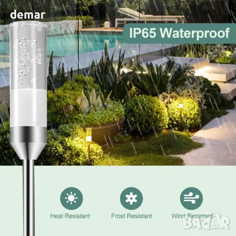 Градински LED осветителни тела ECOWHO 6 броя, IP65 Водоустойчиви, топло бяло, снимка 4 - Лед осветление - 49115831