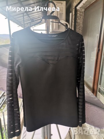 Дамска черна блуза, снимка 4 - Блузи с дълъг ръкав и пуловери - 43072253