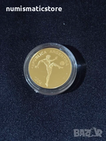 Аржентина 2004 - 10 песо - Световно първенство по футбол 2006 година - Златна монета
