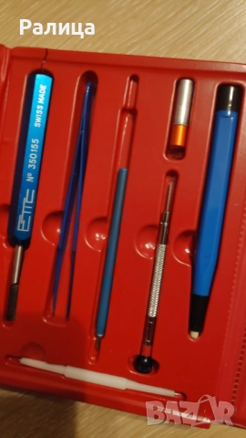 Швейцарски комплект с инструменти за ремонт на кварцови часовници, снимка 10 - Други инструменти - 52977613