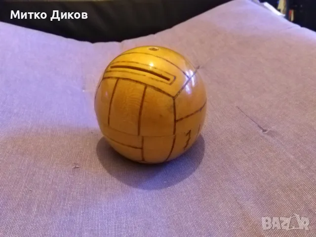 Дървена топка от соца касичка фи 88мм рядка и трудно се прави, снимка 2 - Декорация за дома - 49106027
