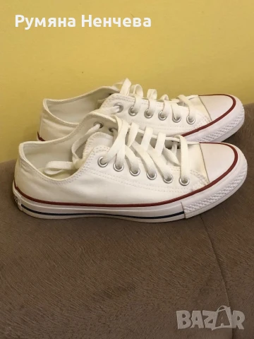 Бели Дамски Кецове Converse, снимка 1