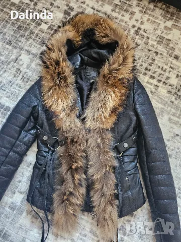 Дамско яке естествена кожа и естествен косъм , снимка 12 - Якета - 49273871