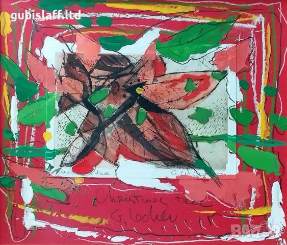 Картина "Christmas tree", худ. Георги Лечев (1949-2025), снимка 2 - Картини - 50322833