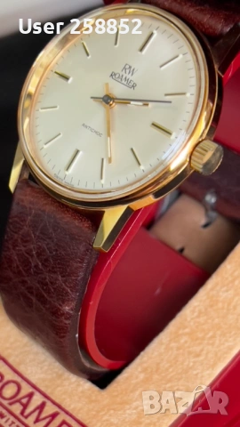 ROAMER - ANTICHOC механичен позлатен часовник – нов със оригинална кутия, снимка 4 - Мъжки - 53101142