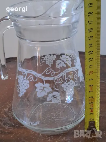 стъклена кана     5/1, снимка 3 - Кани - 49076452