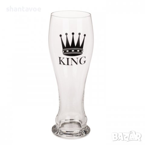Комплект стъклени чаши за двойка - крал и кралица, снимка 2 - Чаши - 36582764