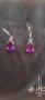 Красиви Дамски обеци с пурпурни камъчета, снимка 1 - Обеци - 35081851