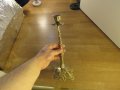 Свещник, Стар и голям бронзов свещник с свещ - 32 см. - старинна красота от метал за вашия дом офи, снимка 6