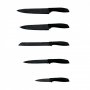 Комплект ножoве ZEPHYR ZP 1633 BS5AS, 5 бр, Мраморно покритие, Акрилна поставка, Черен, снимка 2