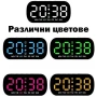Настолен електронен часовник с термометър аларма календар постоянно светещ на ток за офис дома, снимка 3