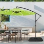 Висящ градински чадър 3м със соларни LED светлини – Зелен, снимка 6