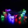 Многоцветни коледни LED лампички с камбанки - Многоцветни, дължина - 5м ,28бр лампички. , снимка 2