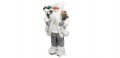 Коледна реалистична фигура Дядо Коледа, Бял с фенер, 45см , снимка 1 - Декорация за дома - 34755246