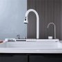 Модерна бяла мултифункционална кухненска мивка с двоен водопад, снимка 7