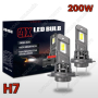 2024 Модел 200W LED Диодни крушки H7 12V 300% Светлина Директен Монтаж, снимка 1