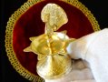 Бронзов свещник с Паун,ароматни масла., снимка 2