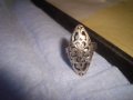 СТАРИНЕН АЖУРЕН АР НУВО СРЕБЪРЕН ФЛОРАЛЕН ПРЪСТЕН ВИСОКА ПРОБА СРЕБРО МАЙСТОРСКА РАБОТА УНИКАТ 7141, снимка 17