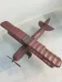 76см ръчна дърворезба фигура/стара голяма дървена играчка/самолет-биплан, снимка 3