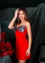 Луксозна Червена Дамска Рокля , снимка 5