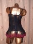 80 D Черен, прозрачен, еластичен корсет с жартиери , снимка 5