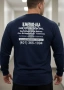 Памучна мъжка маркова дълга еластична блуза с бели надписи в тъмно синьо/аутлет/, снимка 2