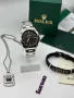 часовник, колие и гривна rolex в кутия, снимка 1