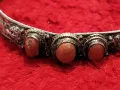 Антикварна сребърна гривна с корали, снимка 4