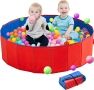 Бебешки басейн за топки, сгъваем, преносим детски басейн, червен 80 см, снимка 1