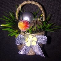 Ръчно изработени мини кошнички с цветя, снимка 4 - Декорация за дома - 38468109