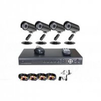 Комплект за видео наблюдение, 4 бр. камери с кабел, DVR, CCTV, USB, интернет, снимка 1 - Комплекти за видеонаблюдение - 39429567