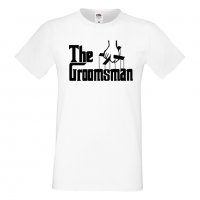 Мъжка тениска за ергенско парти GROOMSMAN godfather, снимка 2 - Тениски - 33018196