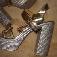 Дамски обувки  Cesare Paciotti  / цвят сребро и злато , снимка 3 - Дамски обувки на ток - 28989367