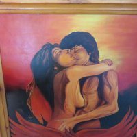 картина, еротика Мъжът и жената в огъня на любовта закриляни от огнения феникс - 18+, снимка 2 - Картини - 26491674