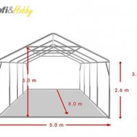 Професионална шатра 5x8 м, огнеустойчив PVC брезент 550 гр/м2, снимка 3 - Градински мебели, декорация  - 26312191