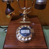 Старинен ретро домашен телефон Post DFeAp 301 от дърво и бронз, снимка 4 - Антикварни и старинни предмети - 43620349