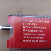 snap on 1/4 DRIVE  отвертка-тресчотка ЗА 1/4 КАМЪНИ ВЛОЖКИ TMR4, снимка 6 - Отвертки - 43562743