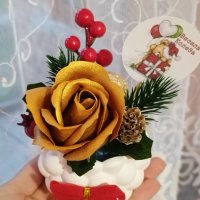 Коледни кашпи със сапунени коледни звезди и рози, снимка 4 - Коледни подаръци - 38798968