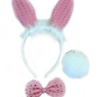 комплект за парти костюм Заек Playboy диадема с уши папионка заешка опашка Плейбой, снимка 1 - Други - 44118281