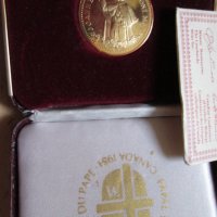 Папа 1 посещава Канада Позлатен Медальон със Серитификaт за идентичност, снимка 1 - Нумизматика и бонистика - 33202846