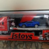 Детска играчка камион платформа с кола , снимка 2 - Коли, камиони, мотори, писти - 44062285