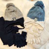 Зимен комплект шапка, шал и ръкавички 1-4г, снимка 1 - Шапки, шалове и ръкавици - 43309910