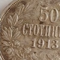 Сребърна монета 50 стотинки 1913г. Цар Фердинанд първи Български за КОЛЕКЦИОНЕРИ 42518, снимка 3 - Нумизматика и бонистика - 43799690